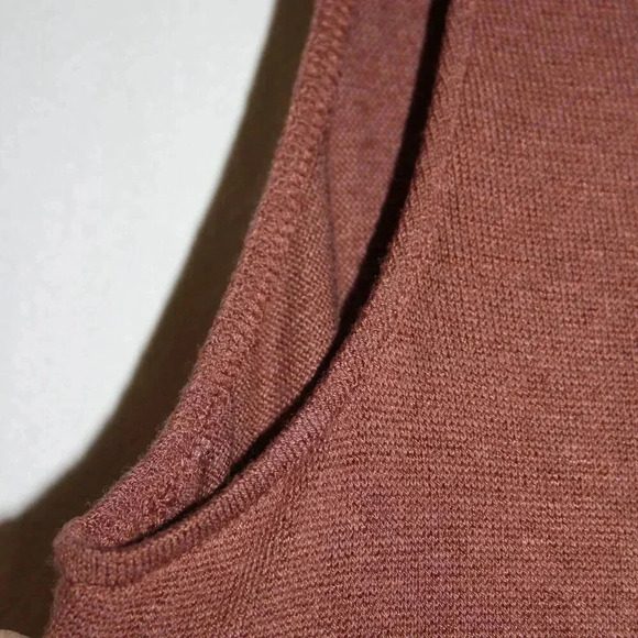Nordstrom Medium Brown Knit V-Neck Dress Modest NWOT - Picture 13 of 15